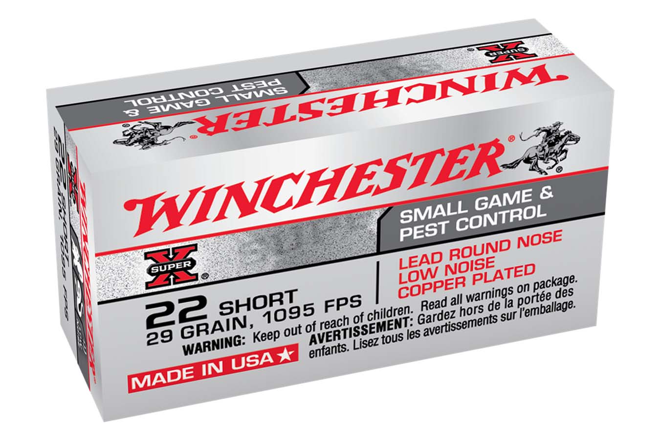 WINCHESTER AMMO 22 Short 29 gr Copper Plated LRN Low Noise Super-X 50/Box